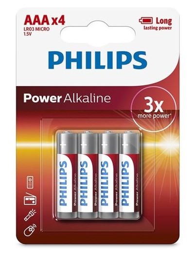 Pilas alcalinas AAA Philips